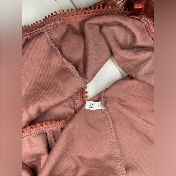 Crushed Velvet top lace trim Bow Accent coquette Women’s Cami Crop Top - Picture 4 of 5